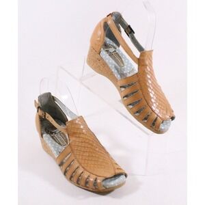 WÖRISHOFER Brown Leather Sandals Open Toe Size 37 EU 5.5 US